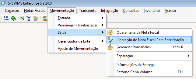 Liberação de Nota Fiscal para Roteirização